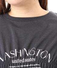 OLKFD25069 eur3(エウルキューブ) 【WEB先行販売】【大きいサイズ/機能素材】シャーリングロゴTシャツ ダークグレー