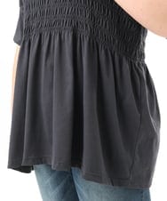 OLKFD25069 eur3(エウルキューブ) 【WEB先行販売】【大きいサイズ/機能素材】シャーリングロゴTシャツ ダークグレー