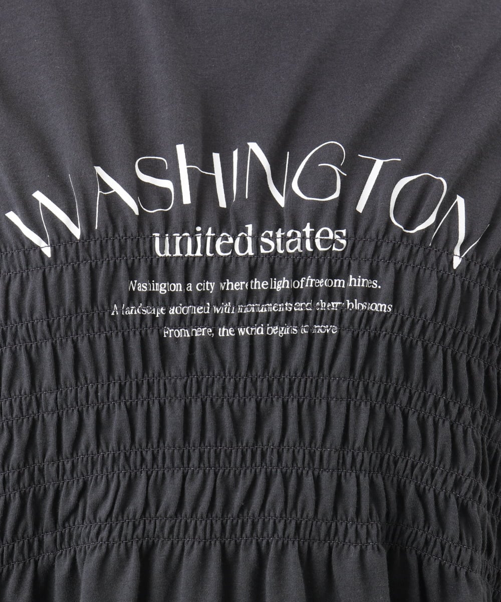 OLKFD25069 eur3(エウルキューブ) 【WEB先行販売】【大きいサイズ/機能素材】シャーリングロゴTシャツ ダークグレー