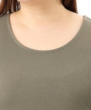 OLKFD36044 eur3(エウルキューブ) 【WEB先行販売】【大きいサイズ/接触冷感】リブラウンドネックタンクトップ カーキ