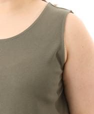 OLKFD36044 eur3(エウルキューブ) 【WEB先行販売】【大きいサイズ/接触冷感】リブラウンドネックタンクトップ カーキ