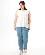 OLKFD36044 eur3(エウルキューブ) 【WEB先行販売】【大きいサイズ/接触冷感】リブラウンドネックタンクトップ アイボリー