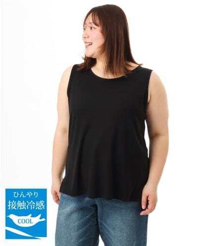 OLKFD36044 eur3 【WEB先行販売】【大きいサイズ/接触冷感】リブラウンドネックタンクトップ