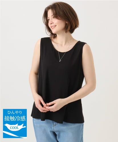 OLKFD36044 eur3 【大きいサイズ/接触冷感】リブラウンドネックタンクトップ