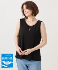 OLKFD36044 eur3(エウルキューブ) 【大きいサイズ/接触冷感】リブラウンドネックタンクトップ ブラック