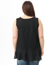 OLKFD40049 eur3(エウルキューブ) 【WEB先行販売】【大きいサイズ】裾シフォンタンクトップ ブラック