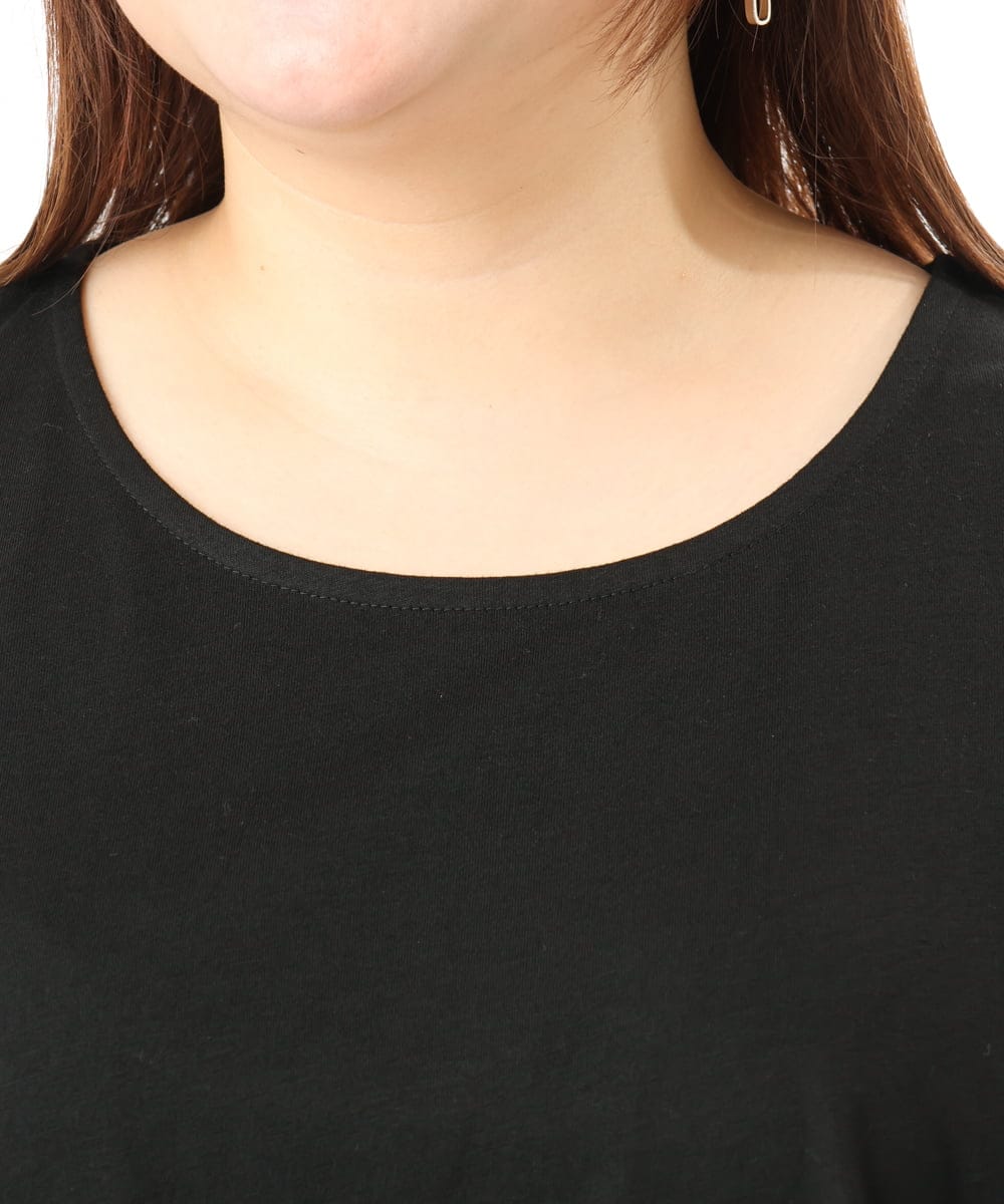 OLKFD40049 eur3(エウルキューブ) 【WEB先行販売】【大きいサイズ】裾シフォンタンクトップ ブラック