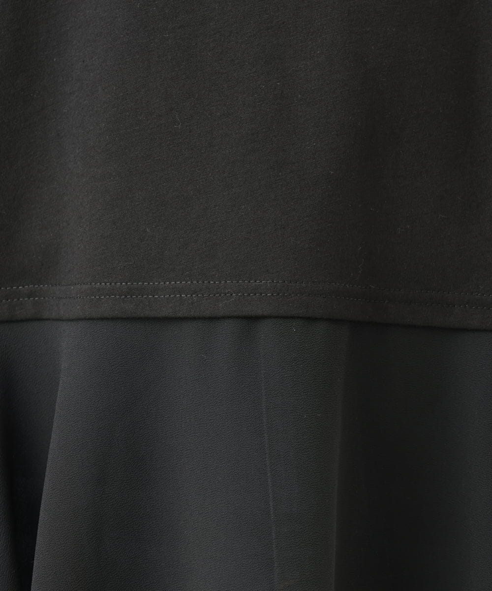 OLKFD40049 eur3(エウルキューブ) 【WEB先行販売】【大きいサイズ】裾シフォンタンクトップ ブラック