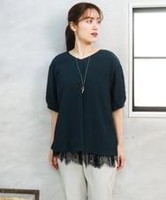 OLKFD45069 eur3(エウルキューブ) 【大きいサイズ】レースヘムタンクトップ ブラック