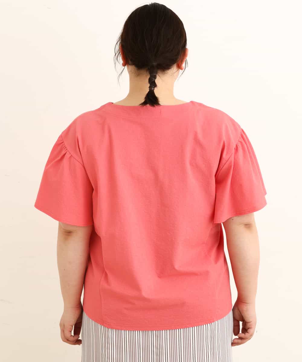 OLKFP23070 eur3(エウルキューブ) 【大きいサイズ】袖フレアトップス レッド(05)