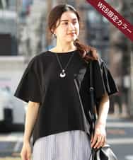 OLKFP23070 eur3(エウルキューブ) 【大きいサイズ】袖フレアトップス ブラック(94)（WEB限定カラー）