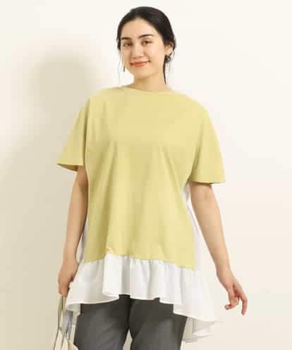 【大きいサイズ/11号サイズあり】重ね着風すそギャザーチュニック