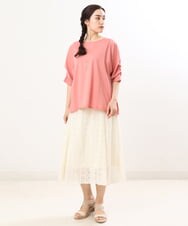 OLKFS08070 eur3(エウルキューブ) 【大きいサイズ】ホイップスリーブカットソー ピンク(01)