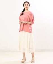 OLKFS08070 eur3(エウルキューブ) 【大きいサイズ】ホイップスリーブカットソー ピンク(01)