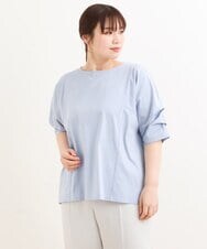 OLKFS08070 eur3(エウルキューブ) 【大きいサイズ】ホイップスリーブカットソー ライトブルー(50)