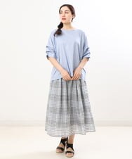 OLKFS08070 eur3(エウルキューブ) 【大きいサイズ】ホイップスリーブカットソー ライトブルー(50)