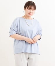 OLKFS08070 eur3(エウルキューブ) 【大きいサイズ】ホイップスリーブカットソー ライトブルー(50)