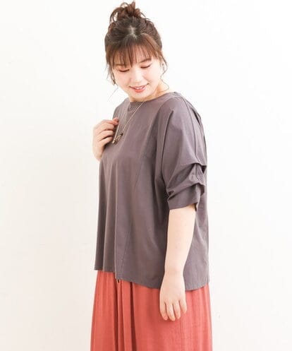 OLKFS08070  【大きいサイズ】ホイップスリーブカットソー
