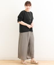 OLKFS08070 eur3(エウルキューブ) 【大きいサイズ】ホイップスリーブカットソー ブラック(94)