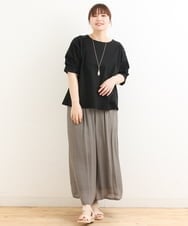 OLKFS08070 eur3(エウルキューブ) 【大きいサイズ】ホイップスリーブカットソー ブラック(94)