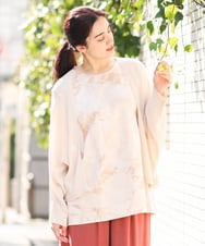 OLKFS14060 eur3(エウルキューブ) 【雑誌掲載】【大きいサイズ】タイダイロング丈タンクトップ ベージュ(82)