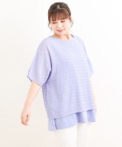 OLKFS15080 eur3 【大きいサイズ/2点セット】シアートップス＆タンクトップセット