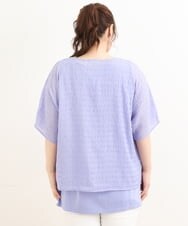 OLKFS15080 eur3(エウルキューブ) 【大きいサイズ/2点セット】シアートップス＆タンクトップセット ラベンダー(60)