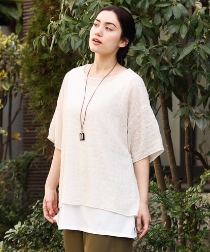 OLKFS15080 eur3 【大きいサイズ/2点セット】シアートップス＆タンクトップセット