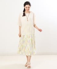 OLKFS15080 eur3(エウルキューブ) 【大きいサイズ/2点セット】シアートップス＆タンクトップセット アイボリー(80)