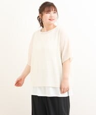 OLKFS15080 eur3(エウルキューブ) 【大きいサイズ/2点セット】シアートップス＆タンクトップセット アイボリー(80)