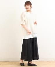 OLKFS15080 eur3(エウルキューブ) 【大きいサイズ/2点セット】シアートップス＆タンクトップセット アイボリー(80)