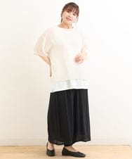 OLKFS15080 eur3(エウルキューブ) 【大きいサイズ/2点セット】シアートップス＆タンクトップセット アイボリー(80)