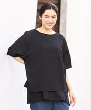 OLKFS15080 eur3(エウルキューブ) 【大きいサイズ/2点セット】シアートップス＆タンクトップセット ブラック(94)