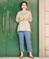 OLKFS18080 eur3(エウルキューブ) 【雑誌掲載】【大きいサイズ】バック切り替えジャージーカットソー カーキ(36)