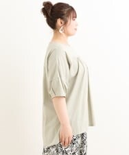 OLKFS18080 eur3(エウルキューブ) 【雑誌掲載】【大きいサイズ】バック切り替えジャージーカットソー カーキ(36)