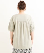 OLKFS18080 eur3(エウルキューブ) 【雑誌掲載】【大きいサイズ】バック切り替えジャージーカットソー カーキ(36)