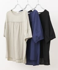OLKFS18080 eur3(エウルキューブ) 【雑誌掲載】【大きいサイズ】バック切り替えジャージーカットソー ブラック(94)