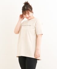 OLKFS25050 eur3(エウルキューブ) 【大きいサイズ】ロゴプリントカットソー ベージュ(82)