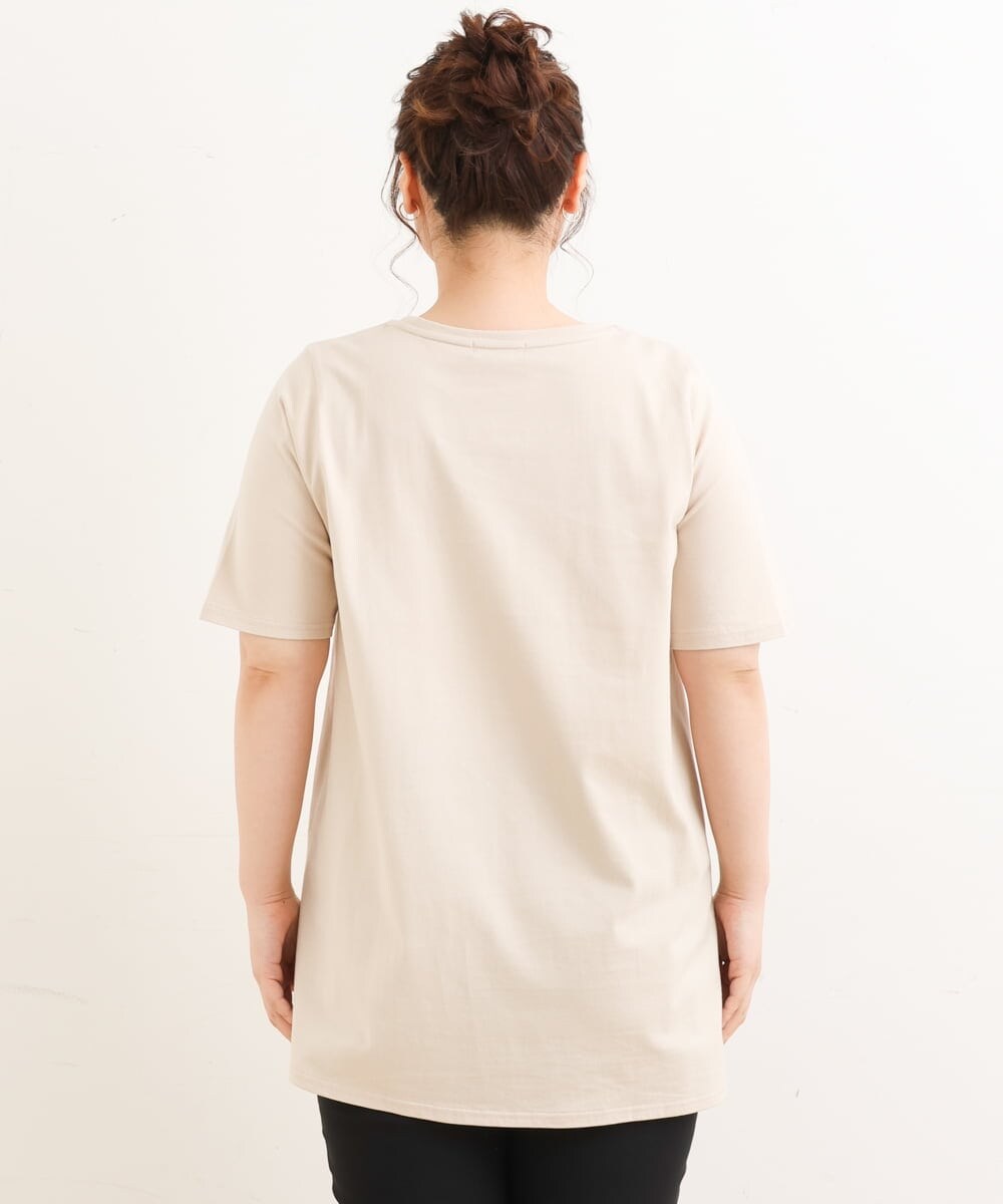 OLKFS25050 eur3(エウルキューブ) 【大きいサイズ】ロゴプリントカットソー ベージュ(82)