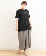 OLKFS25050 eur3(エウルキューブ) 【大きいサイズ】ロゴプリントカットソー ブラック(94)