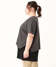 OLKFV30099 eur3(エウルキューブ) 【大きいサイズ/soso×eur3】Tシャツ×プリーツタンクトップセット ダークグレー(93)