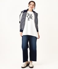 OLKFV33059 eur3(エウルキューブ) 【大きいサイズ】フロッキーロゴプリントTシャツ ホワイト(90)
