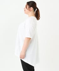OLKFV33059 eur3(エウルキューブ) 【大きいサイズ】フロッキーロゴプリントTシャツ ホワイト(90)