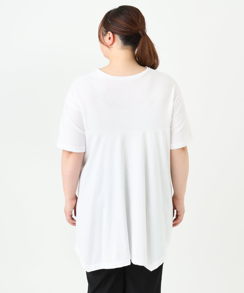 OLKFV33059 eur3(エウルキューブ) 【大きいサイズ】フロッキーロゴプリントTシャツ ホワイト(90)