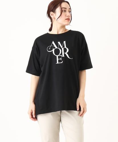 OLKFV33059 eur3 【大きいサイズ】フロッキーロゴプリントTシャツ