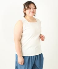 OLKGA08034 eur3(エウルキューブ) 【大きいサイズ】リブタンクトップ ホワイト(90)