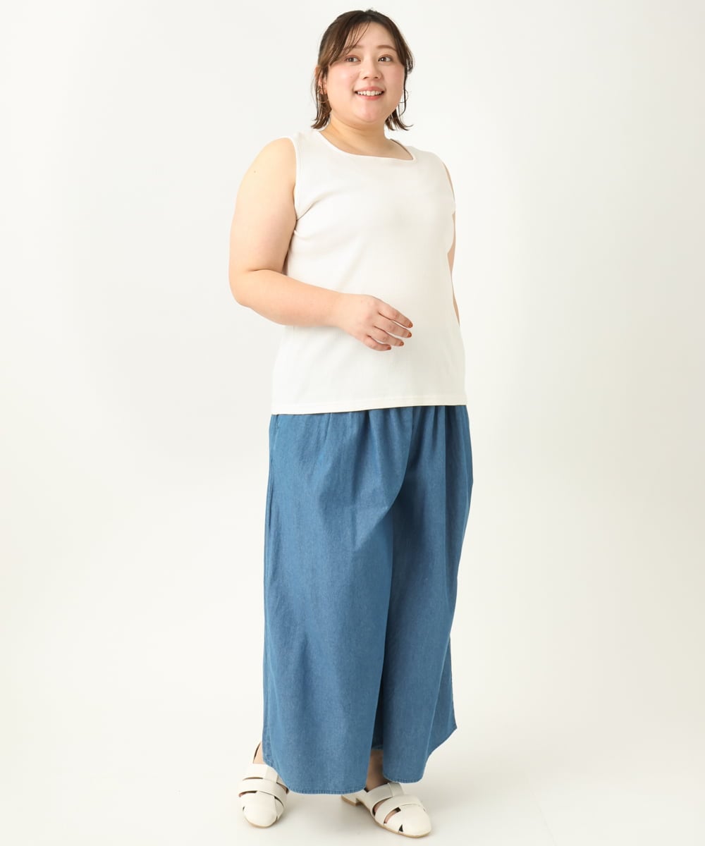 OLKGA08034 eur3(エウルキューブ) 【大きいサイズ】リブタンクトップ ホワイト(90)