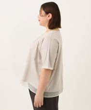 OLKGA20059 eur3(エウルキューブ) 【WEB先行販売】【大きいサイズ/接触冷感】シルケット天竺タックカットソー グレージュ(89)