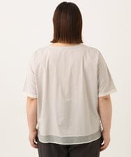 OLKGA20059 eur3(エウルキューブ) 【WEB先行販売】【大きいサイズ/接触冷感】シルケット天竺タックカットソー グレージュ(89)