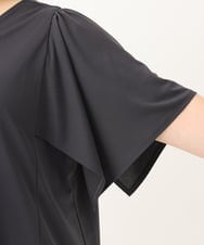 OLKGA21079 eur3(エウルキューブ) 【WEB先行販売】【大きいサイズ/セットアップ対応】接触冷感ジャージーVネックカットソー ダークグレー(93)